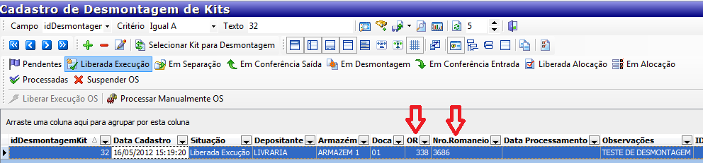 Pantalla EJECUCIÓN LIBERADA